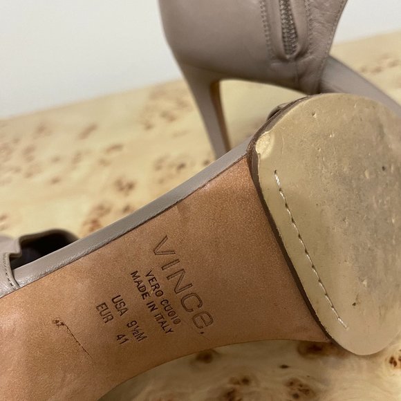 Vince Taupe Open-Toe Heels - Picture 3 of 4
